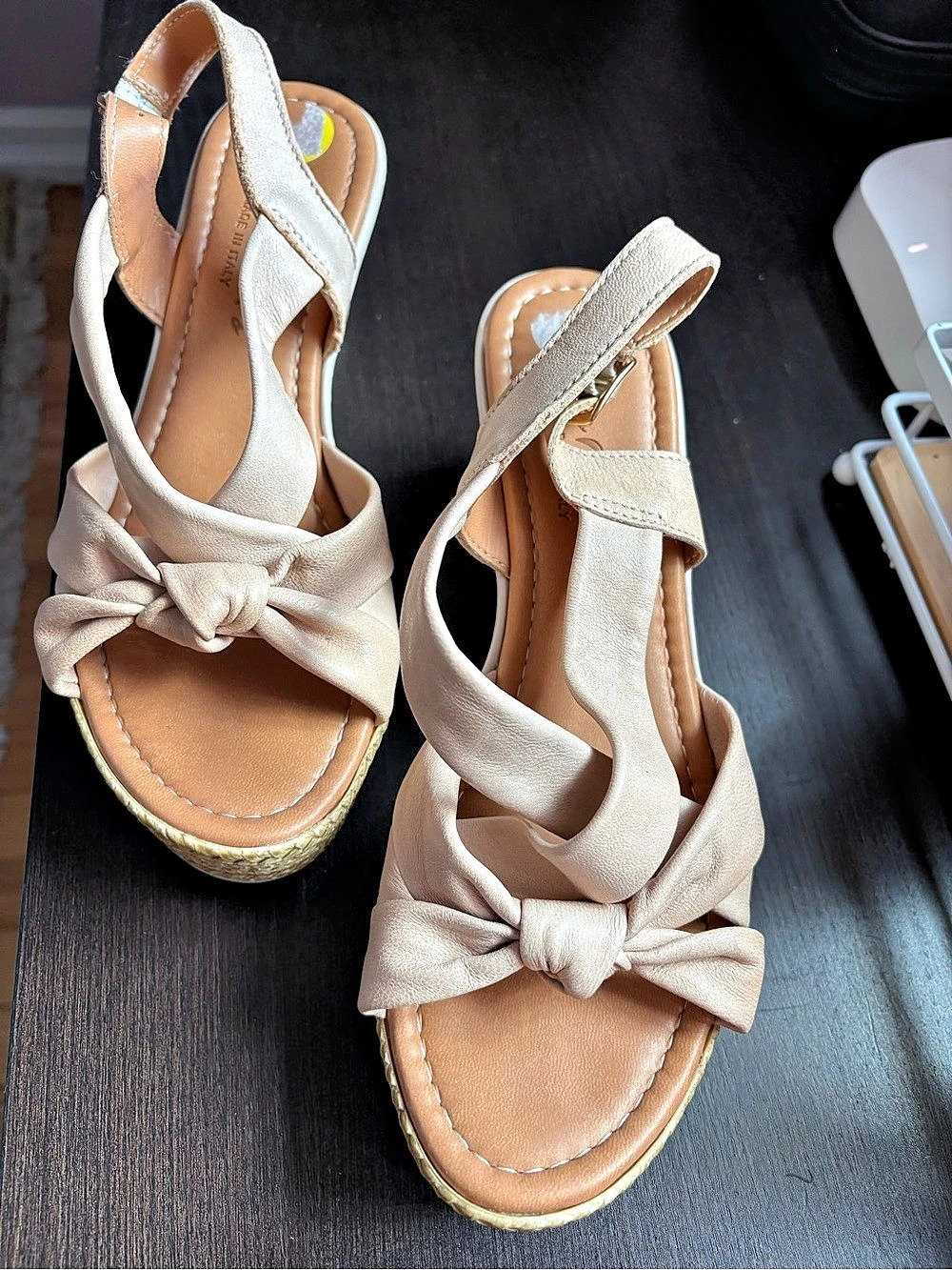 Mariella Espadrille Wedge Sandals in Beige EU 40